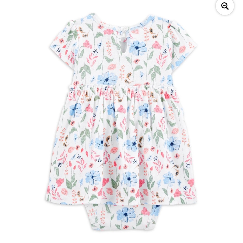 Carter's White Floral Dress Set with Pink Cardigan & Headband - Picture 2 of 11